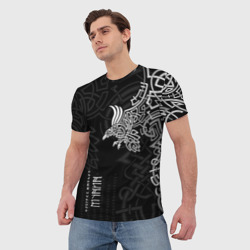 Мужская футболка 3D Вороны Одина : Хугин и Мунин - фото 2