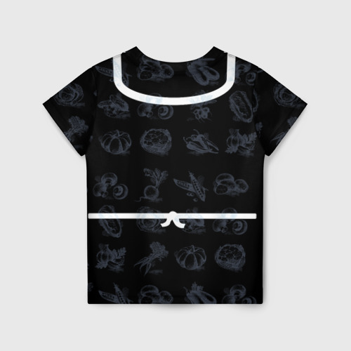 Детская футболка 3D с принтом Кулинарный хулиган в фартуке, вид сзади #1