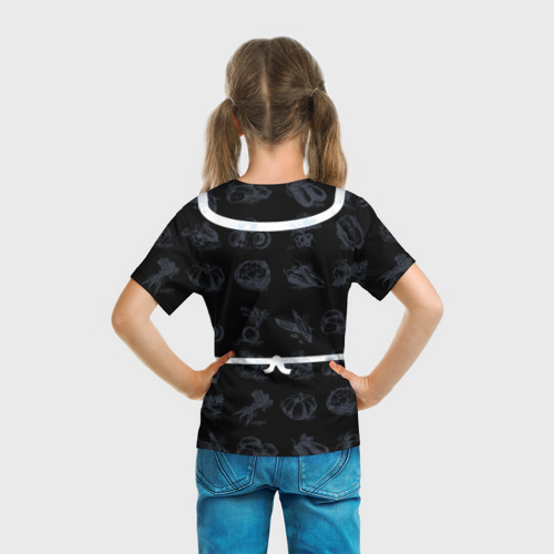 Детская футболка 3D с принтом Кулинарный хулиган в фартуке, вид сзади #2