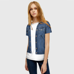 Женская футболка 3D Джинсовая куртка - фото 2