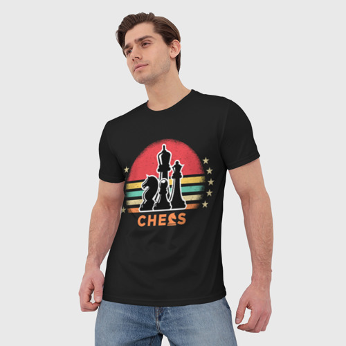 Мужская футболка 3D Шахматные фигуры chess, цвет 3D печать - фото 3