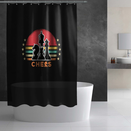 Штора 3D для ванной Шахматные фигуры chess - фото 3