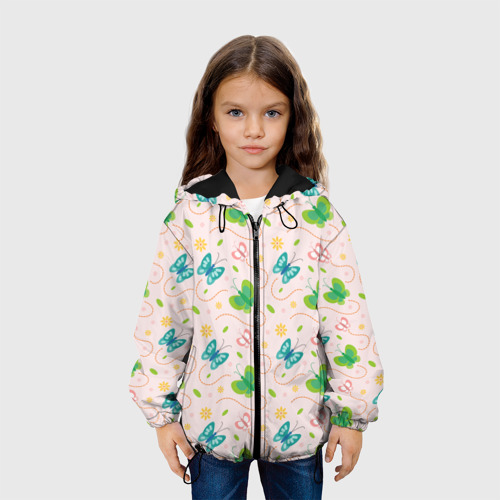 Детская куртка 3D с принтом Прекрасные бабочки, вид сбоку #3
