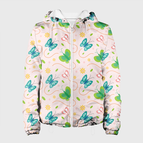 Женская куртка 3D с принтом Прекрасные бабочки, вид спереди #2