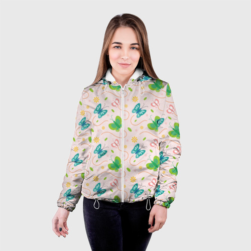 Женская куртка 3D с принтом Прекрасные бабочки, фото на моделе #1