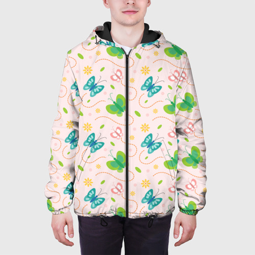 Мужская куртка 3D с принтом Прекрасные бабочки, вид сбоку #3