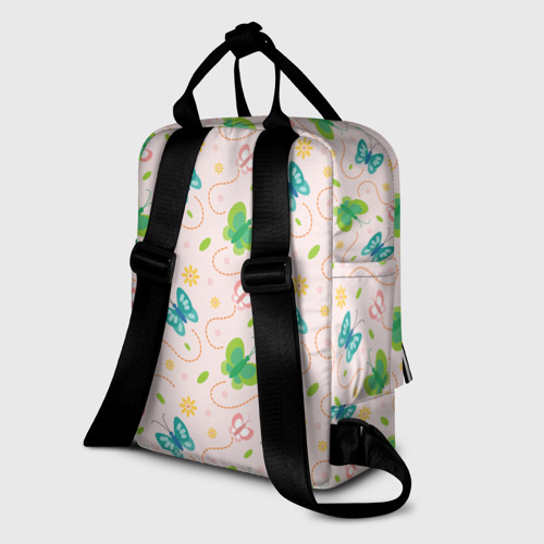 Женский рюкзак 3D с принтом Прекрасные бабочки, вид сзади #1