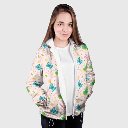 Женская куртка 3D с принтом Прекрасные бабочки, вид сбоку #3