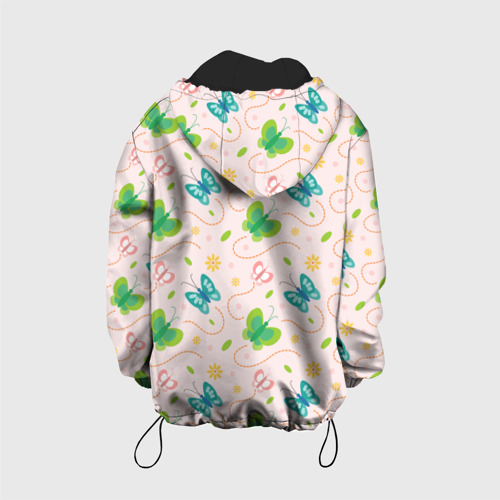 Детская куртка 3D с принтом Прекрасные бабочки, вид сзади #1