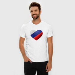 Мужская футболка хлопок Slim Флаг России в сердце - фото 2
