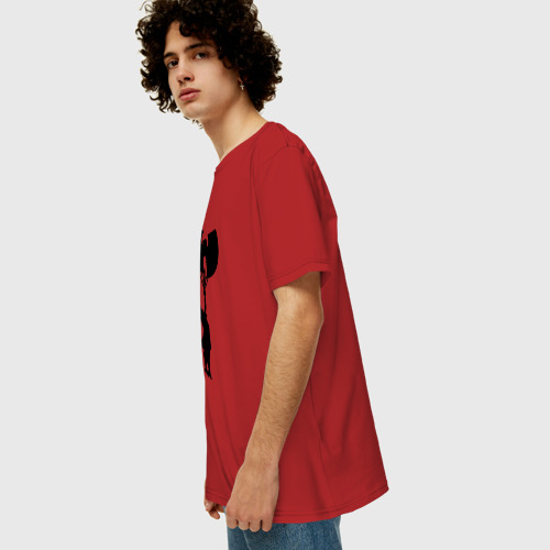 Мужская футболка хлопок Oversize с принтом Wu Tang girl, вид сбоку #3