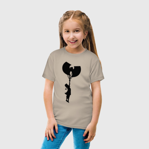 Детская футболка хлопок с принтом Wu Tang girl, вид сбоку #3
