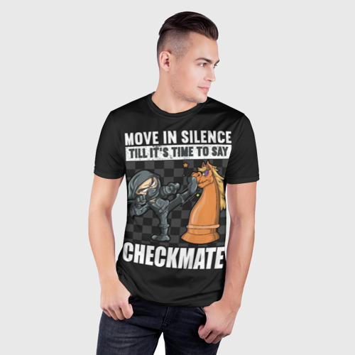 Мужская футболка 3D Slim Checkmat от ниндзя, цвет 3D печать - фото 3
