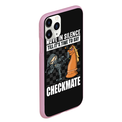 Чехол для iPhone 11 Pro Max матовый Checkmat от ниндзя, цвет розовый - фото 3