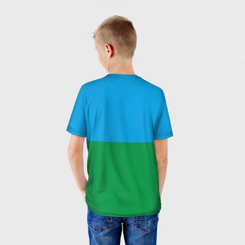 Детская футболка 3D с принтом За ВДВ - десантник, вид сзади #2