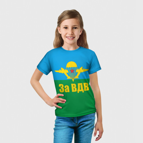 Детская футболка 3D За ВДВ - десантник, цвет 3D печать - фото 5