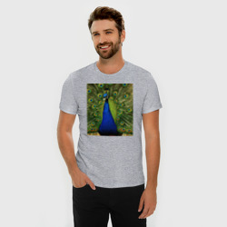 Мужская футболка хлопок Slim Павлин на природе - фото 2