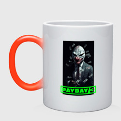 Кружка хамелеон Payday 3 mask