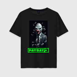 Женская футболка хлопок Oversize Payday 3 mask