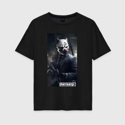 Женская футболка хлопок Oversize Payday 3 bulldog