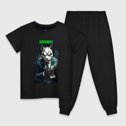 Детская пижама хлопок Payday 3 cat, цвет черный