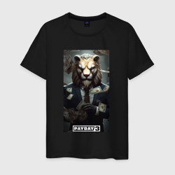 Payday 3 lion – Мужская футболка хлопок с принтом купить со скидкой в -20%