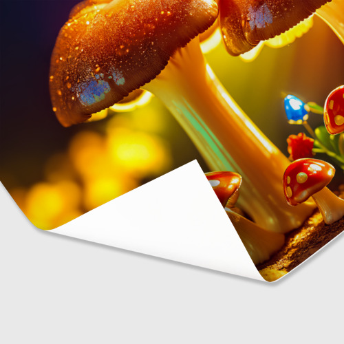 Бумага для упаковки 3D Семья грибов на закате - фото 3