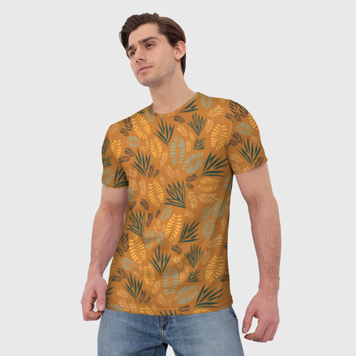 Мужская футболка 3D Мексиканские оранжевые папаротники, цвет 3D печать - фото 3