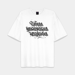 Мужская футболка Oversize хлопок premium Победа неизбежна