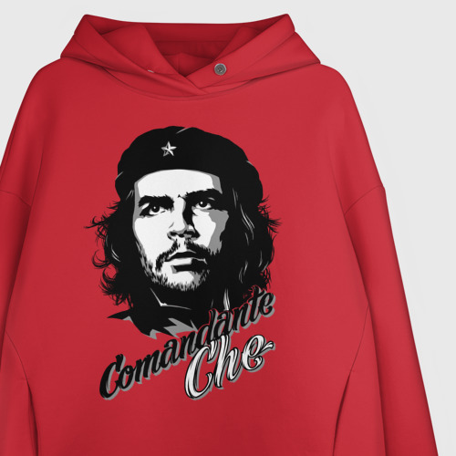 Женское худи Oversize хлопок Comandante Che, цвет красный - фото 3