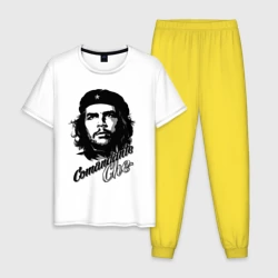 Мужская пижама с белой футболкой хлопок Comandante Che
