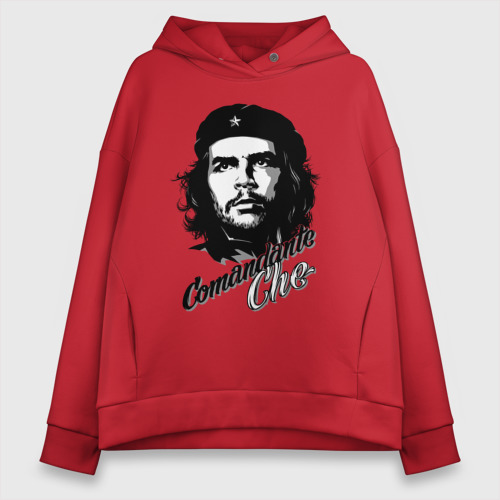 Женское худи Oversize хлопок Comandante Che, цвет красный