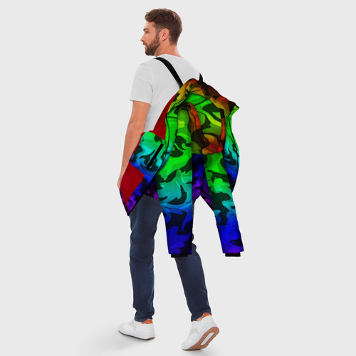 Мужская зимняя куртка 3D Камуфляж спектр, цвет красный - фото 5
