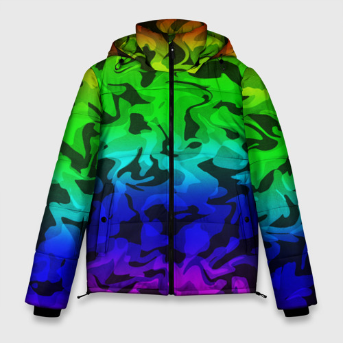 Мужская зимняя куртка 3D Камуфляж спектр, цвет черный