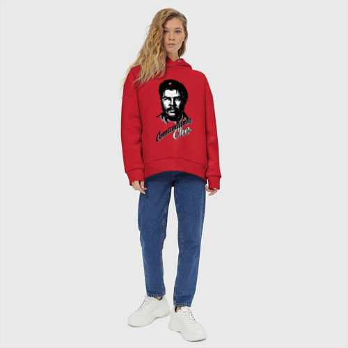Женское худи Oversize хлопок Comandante Che Guevara, цвет красный - фото 6
