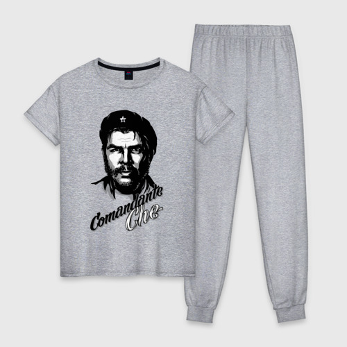 Женская пижама хлопок с принтом Comandante Che Guevara, вид спереди #2