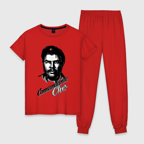 Женская пижама хлопок Comandante Che Guevara, цвет красный