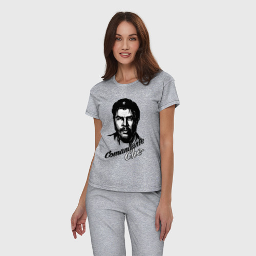 Женская пижама хлопок с принтом Comandante Che Guevara, фото на моделе #1