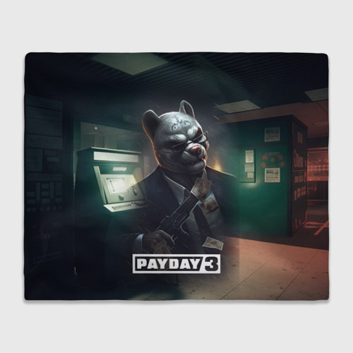 Плед 3D с принтом Payday 2 dog mask, вид спереди #2