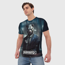 Мужская футболка 3D Payday 3 bear - фото 2