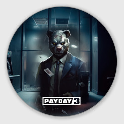 Круглый коврик для мышки Payday 3 bear