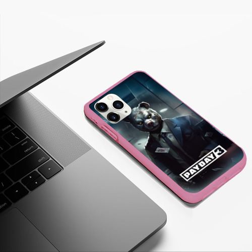 Чехол для iPhone 11 Pro Max матовый Payday 3 bear, цвет малиновый - фото 5