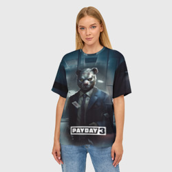 Женская футболка oversize 3D Payday 3 bear - фото 2