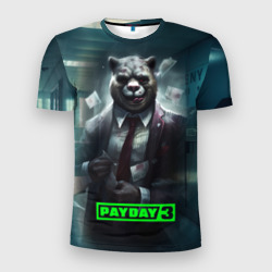 Мужская футболка 3D Slim Payday 3 crazy bear