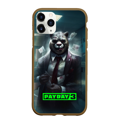 Чехол для iPhone 11 Pro Max матовый Payday 3 crazy bear, цвет коричневый