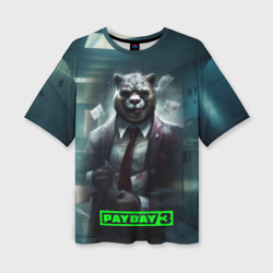 Женская футболка oversize 3D Payday 3 crazy bear