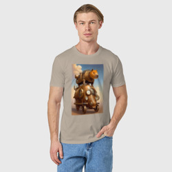 Мужская футболка хлопок Капимобиль - стимпанк - нейросеть - фото 2