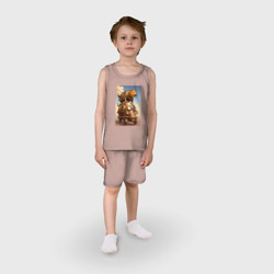 Детская пижама с шортами хлопок Капимобиль - стимпанк - нейросеть - фото 2