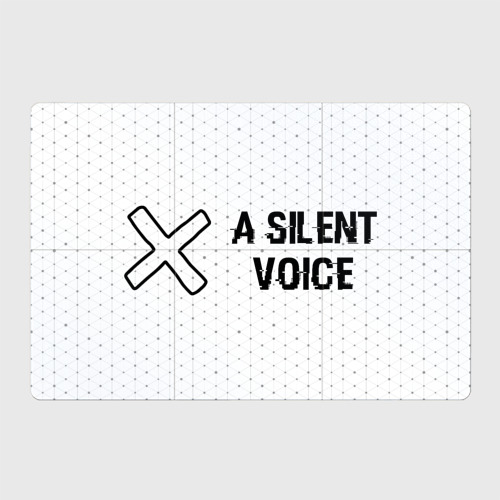 Магнитный плакат 3Х2 A Silent Voice glitch на светлом фоне: надпись и символ