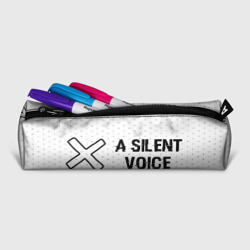 Пенал школьный 3D A Silent Voice glitch на светлом фоне: надпись и символ - фото 2